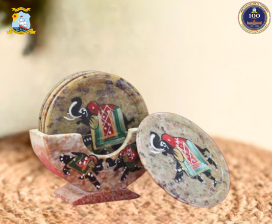 Elephant Painted Coaster- Gaurahari Enactus SRCC