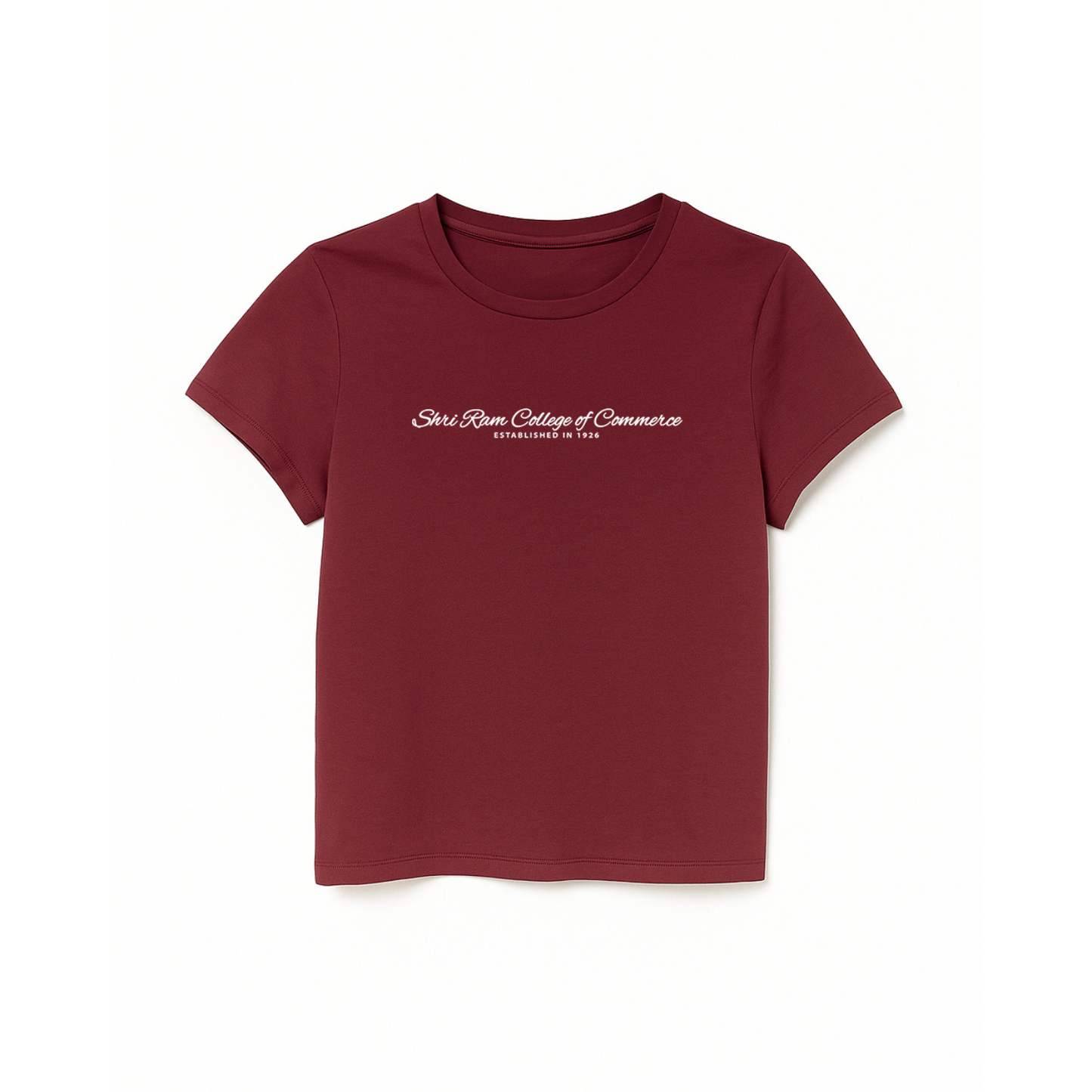 SRCC Dark Red Crop Fitted T-Shirt