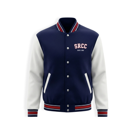 SRCC Navy Blue-Off White (Red ribs) Varsity Jacket