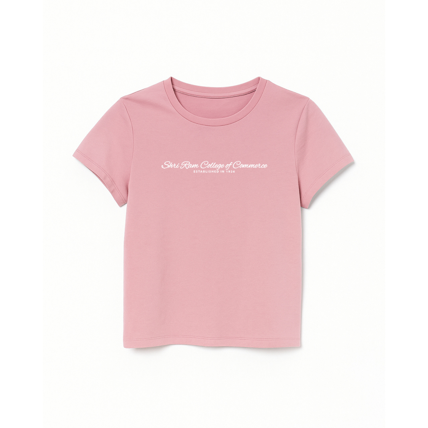 SRCC Baby Pink Crop Fitted T-Shirt