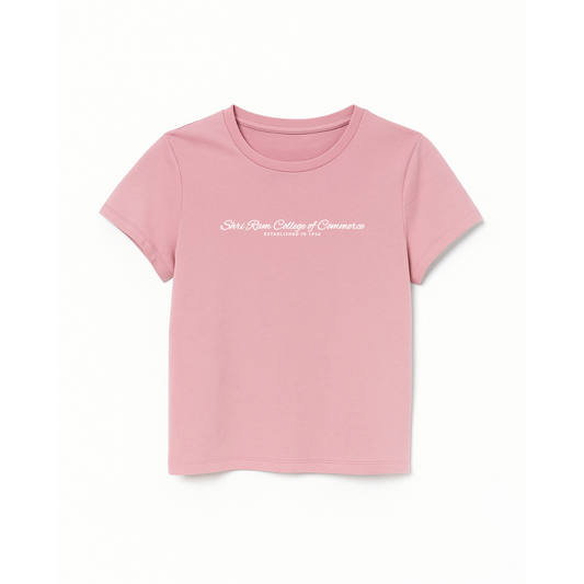 SRCC Baby Pink Crop Fitted T-Shirt